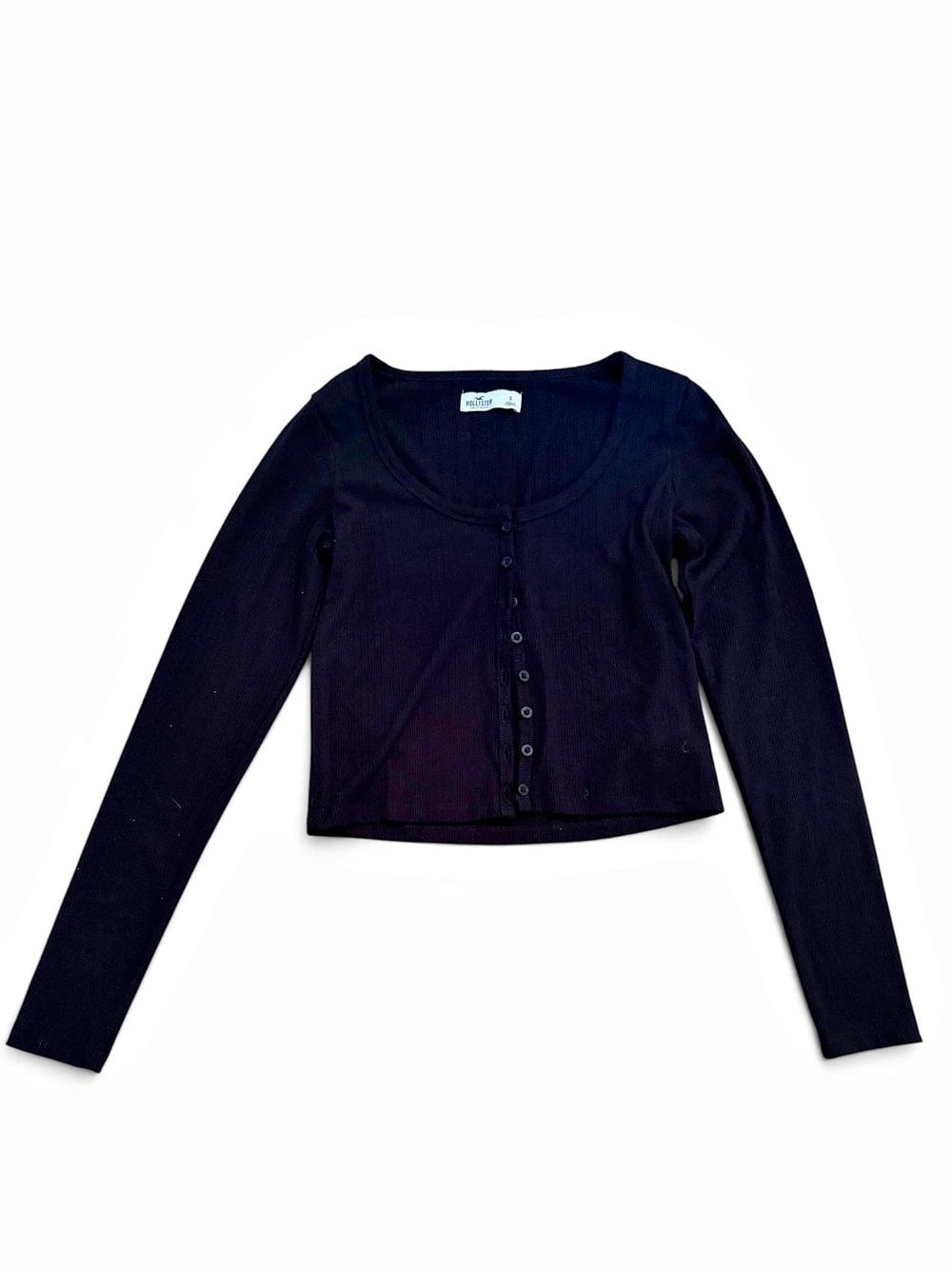 Hollister Black Long Sleeve Button Front Cardigan Size Small